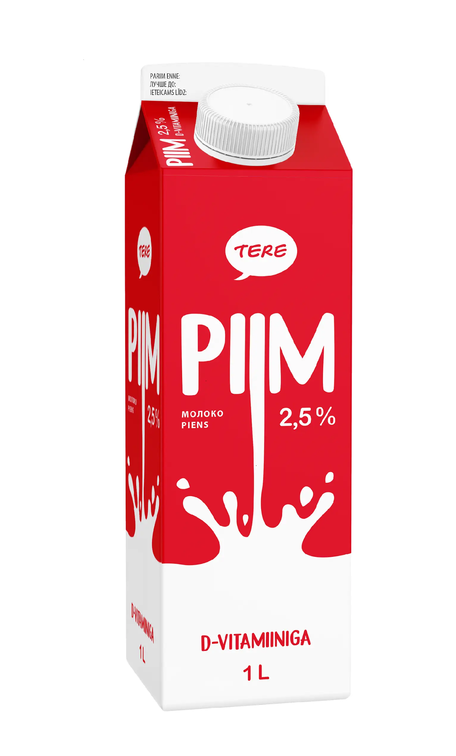 Tere Piim+D 2,5% 1L tetra